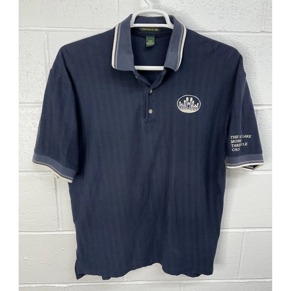 VTG Salt lake City Mormon Tabernacle Member Polo / Navy Blue /‎ Size Large